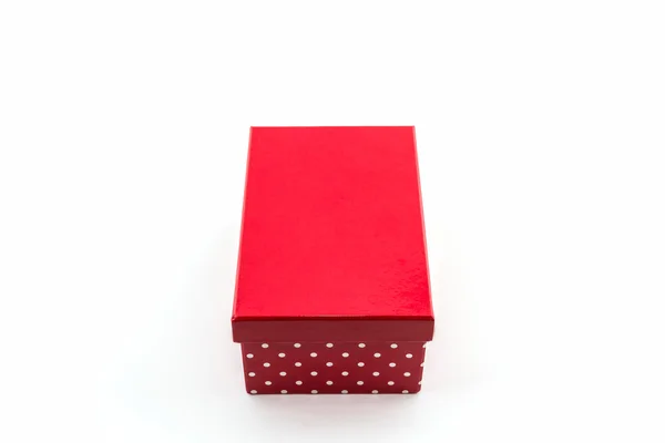 Red polka dots box . — Stock Photo, Image