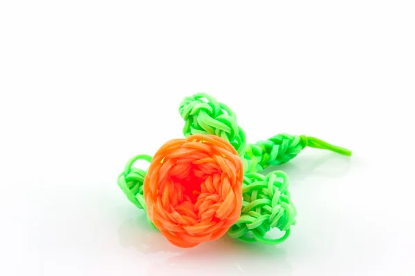 Kleurrijke elastische regenboog weefgetouw bands. — Stockfoto