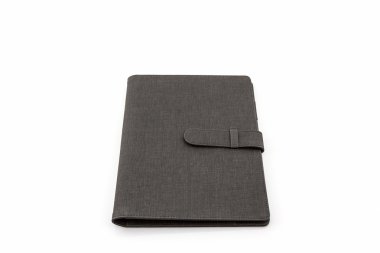 Black leather case.