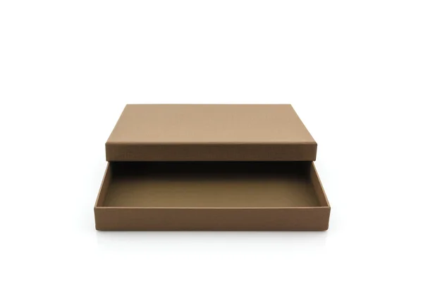 Brown paper box on white background. — Stock Photo, Image