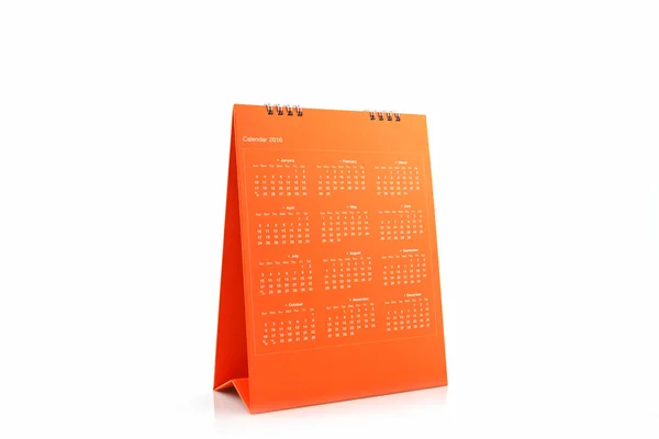 Orange blank paper desk spiral calendar 2016. — Stock Photo, Image