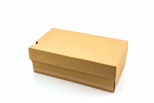 Brown shoe box on white background with clipping path. — Stock Photo, Image