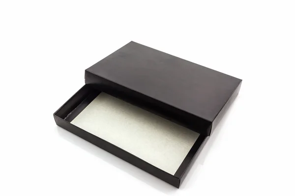 Black paper box on white background . — Stock Photo, Image