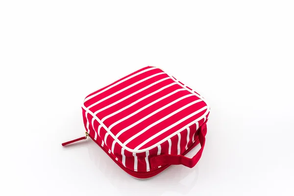 Red makeup bag, accessory. — Stock Photo, Image