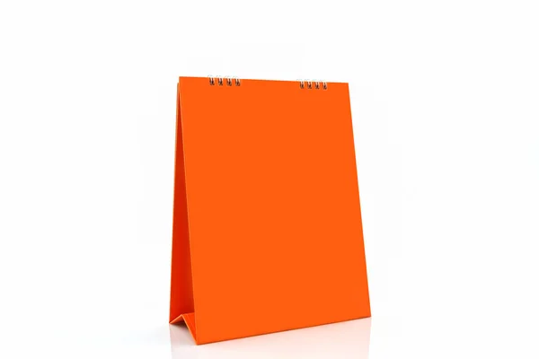 オレンジ色の用紙卓上スパイラル カレンダー . — ストック写真
