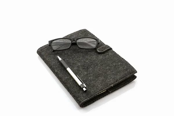 Black fabric case book. — Stock Photo, Image