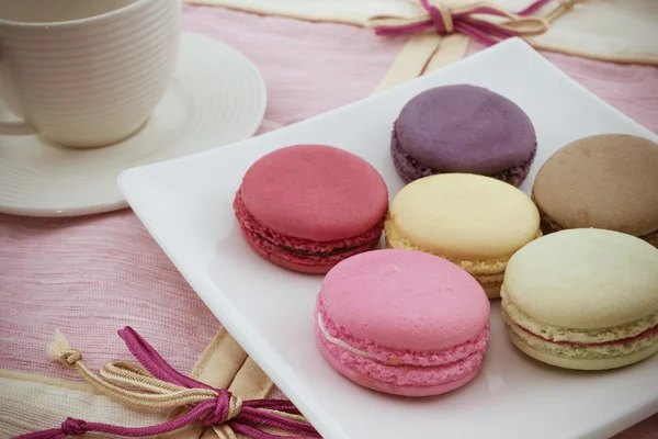 Vintage de macaroons franceses doces — Fotografia de Stock