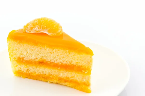 Orangen Kuchen Scheibe, Obstkuchen . — Stockfoto