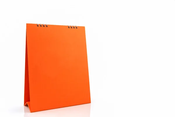 Calendrier spirale bureau papier blanc orange . — Photo