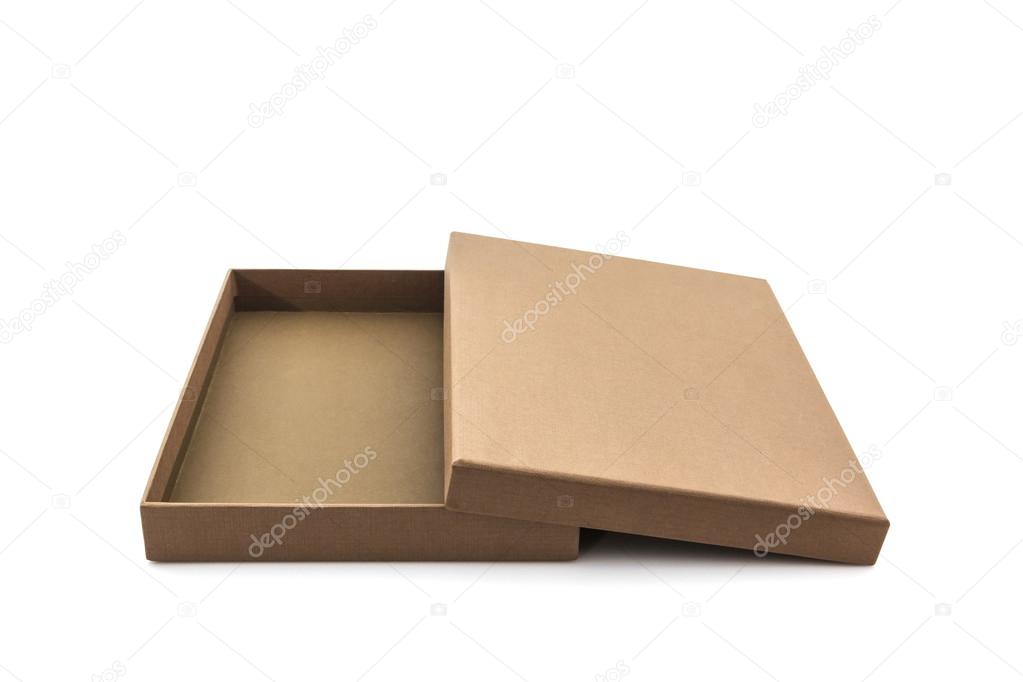 Brown paper box.