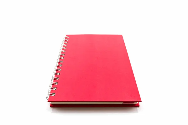 Red diary book on white background. — Stock Photo, Image