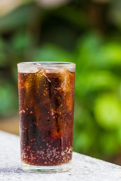 Glass of cola with ice cubes . — Stock Photo, Image