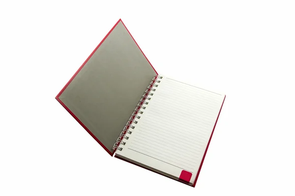 Червона книга щоденника на білому тлі . — стокове фото