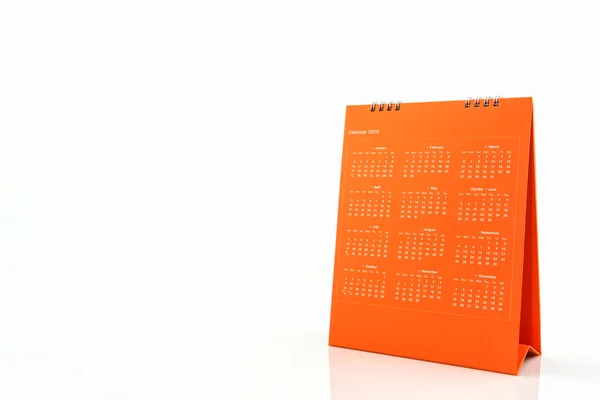 Orange leeres Papier Schreibtischspirale Kalender 2016. — Stockfoto