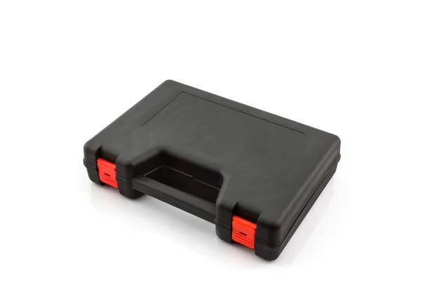 Black tool box, plastic case. — Stock Photo, Image