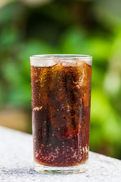 Glass of cola with ice cubes. — Stock Photo, Image