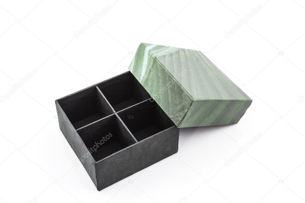 Green paper box.