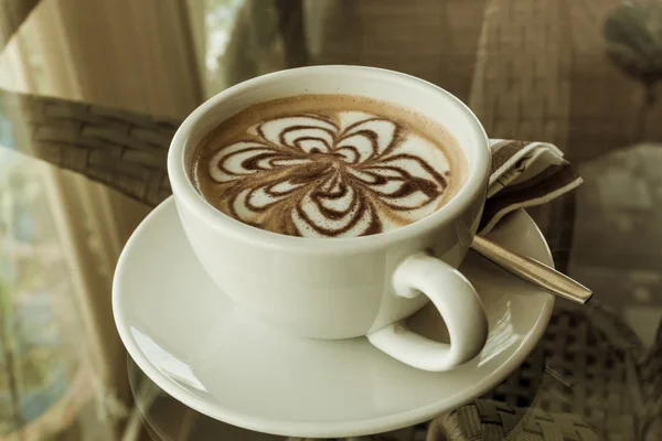 Café capuchino o café con leche . — Foto de Stock