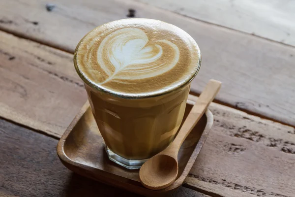 Cappuccino or latte coffee .