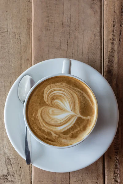 Fincan Cappuccino ya da Latte Kahve. — Stok fotoğraf