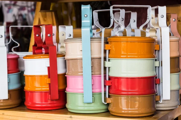 Colorful of tiffin box . — Stock Photo, Image
