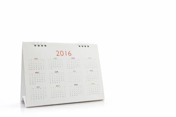 Λευκό χαρτί επιτραπέζιο ημερολόγιο σπιράλ 2016 . — Φωτογραφία Αρχείου