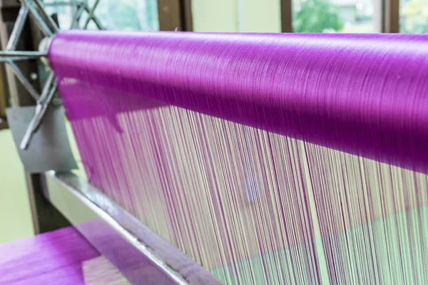 Pink silk weaving. — Stock Photo, Image