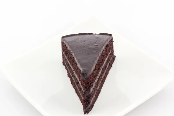 Rebanada de pastel de chocolate . — Foto de Stock