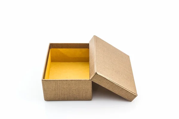 Brown shoe box on white background with clipping path. — Stock Photo, Image