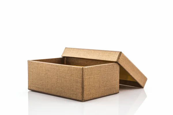 Brown paper box on white background. — Stock Photo, Image