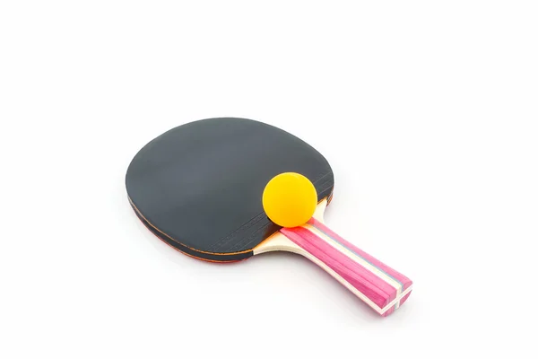(乒乓球) 乒乓球球拍和球. — 图库照片