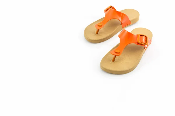 Bunte Sandalen Schuhe auf weißem Hintergrund. — Stockfoto