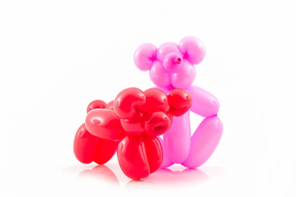 Воздушный шар из красной свиньи и розового медведя . — стоковое фото
