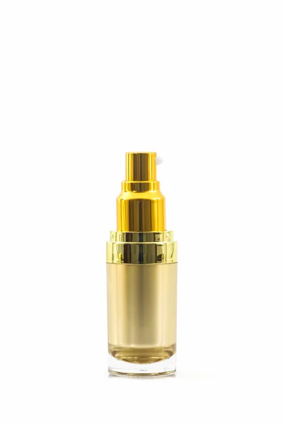 Cosmetica fles, gouden lege verpakking fles. — Stockfoto