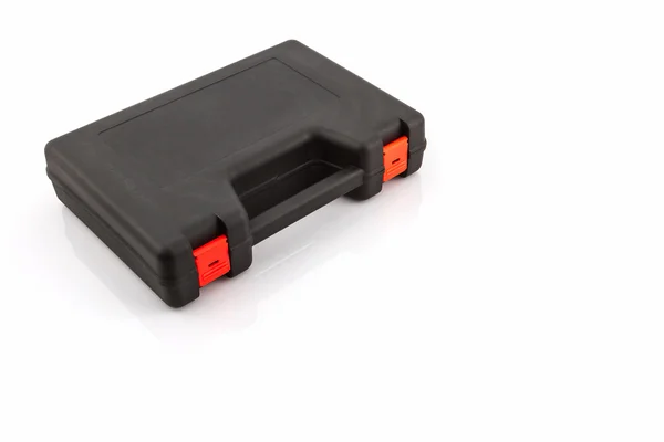 Black tool box, plastic case. — Stock Photo, Image