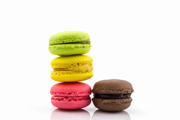 Süße und farbenfrohe französische Macarons. — Stockfoto