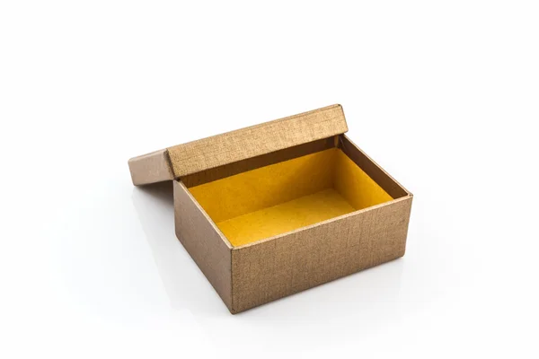 Brown paper box on white background. — Stock Photo, Image