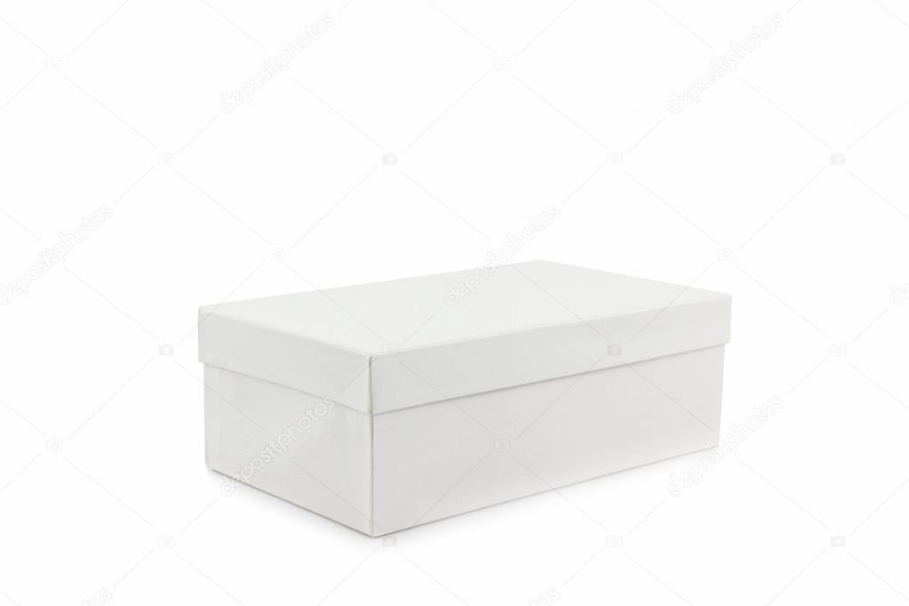 White shoe box on white background.