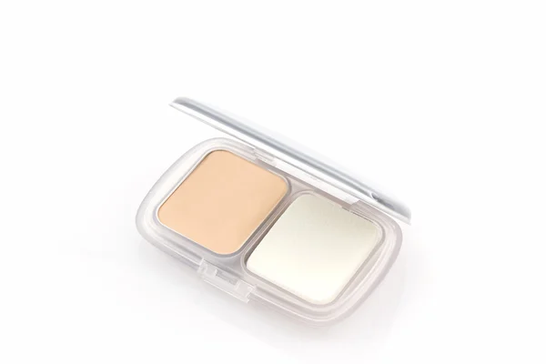Makeup powder in white case. — Stock Photo, Image