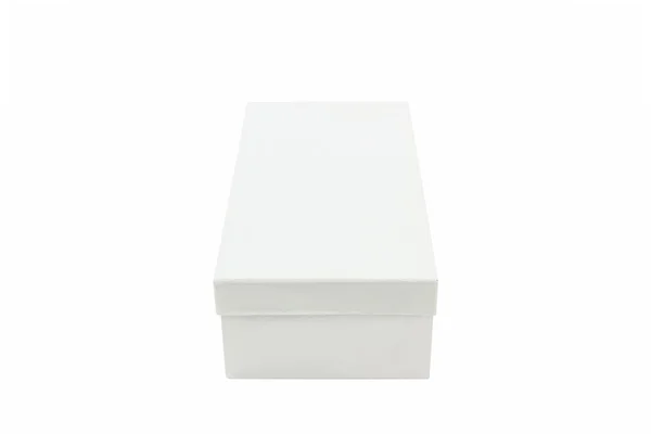Caixa de sapato branco no fundo branco . — Fotografia de Stock