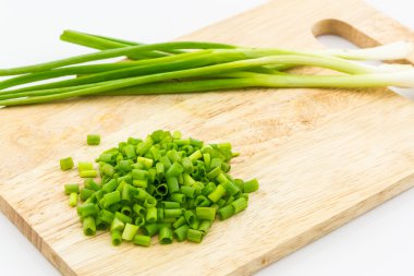 doğranmış taze soğan.