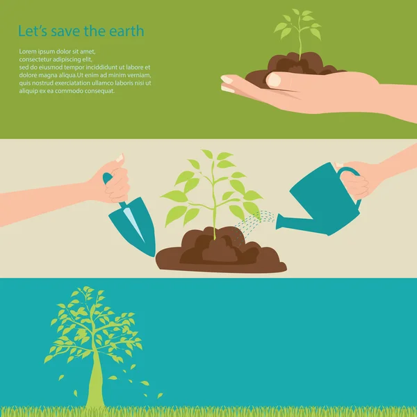 让我们拯救地球. — 图库矢量图片