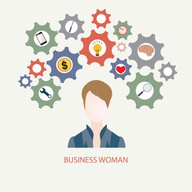 Dişli ile mutlu gülümseyen iş adamı.