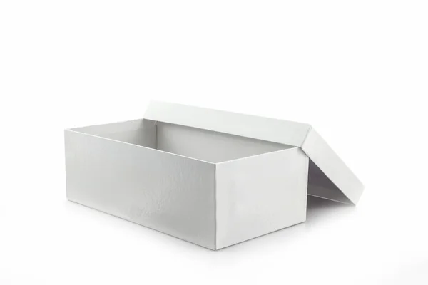White shoe box on white background with clipping path. — Stock Photo, Image