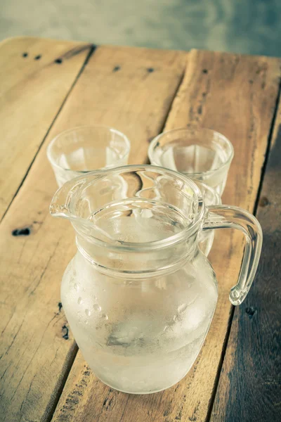 Glass pitcher of water and glass. — Stock Photo, Image