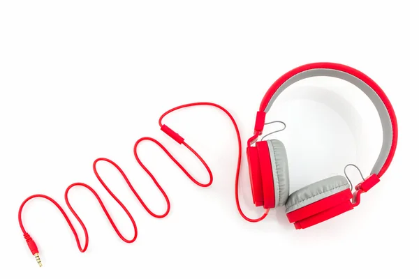 Red Headphones. — Stock Photo, Image