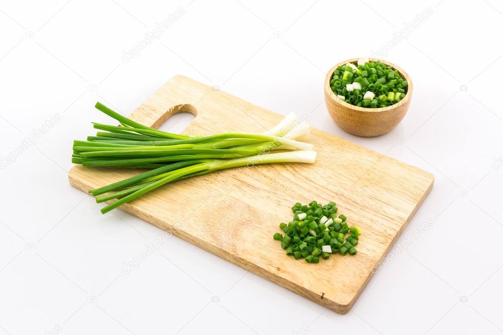 Chopped spring onions.