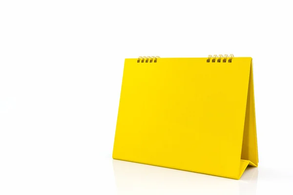 Kalendář obsahuje spirála žlutá prázdný papír. — Stock fotografie