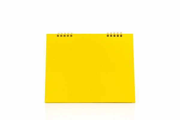 Calendrier spirale de bureau en papier blanc jaune . — Photo