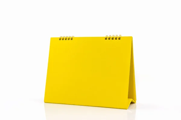 Calendrier spirale de bureau en papier blanc jaune . — Photo